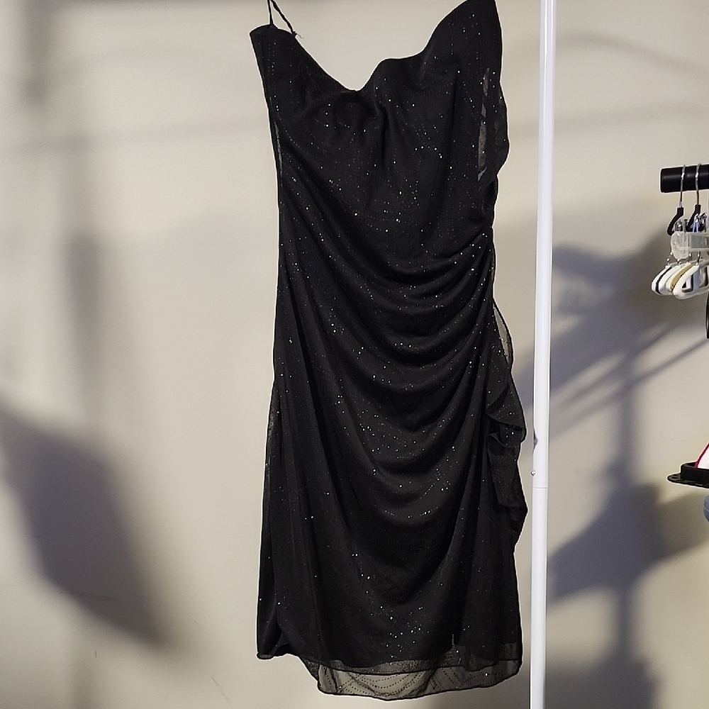 ⭐ Jessica Black Strapless Dress Size 14 PTP 17